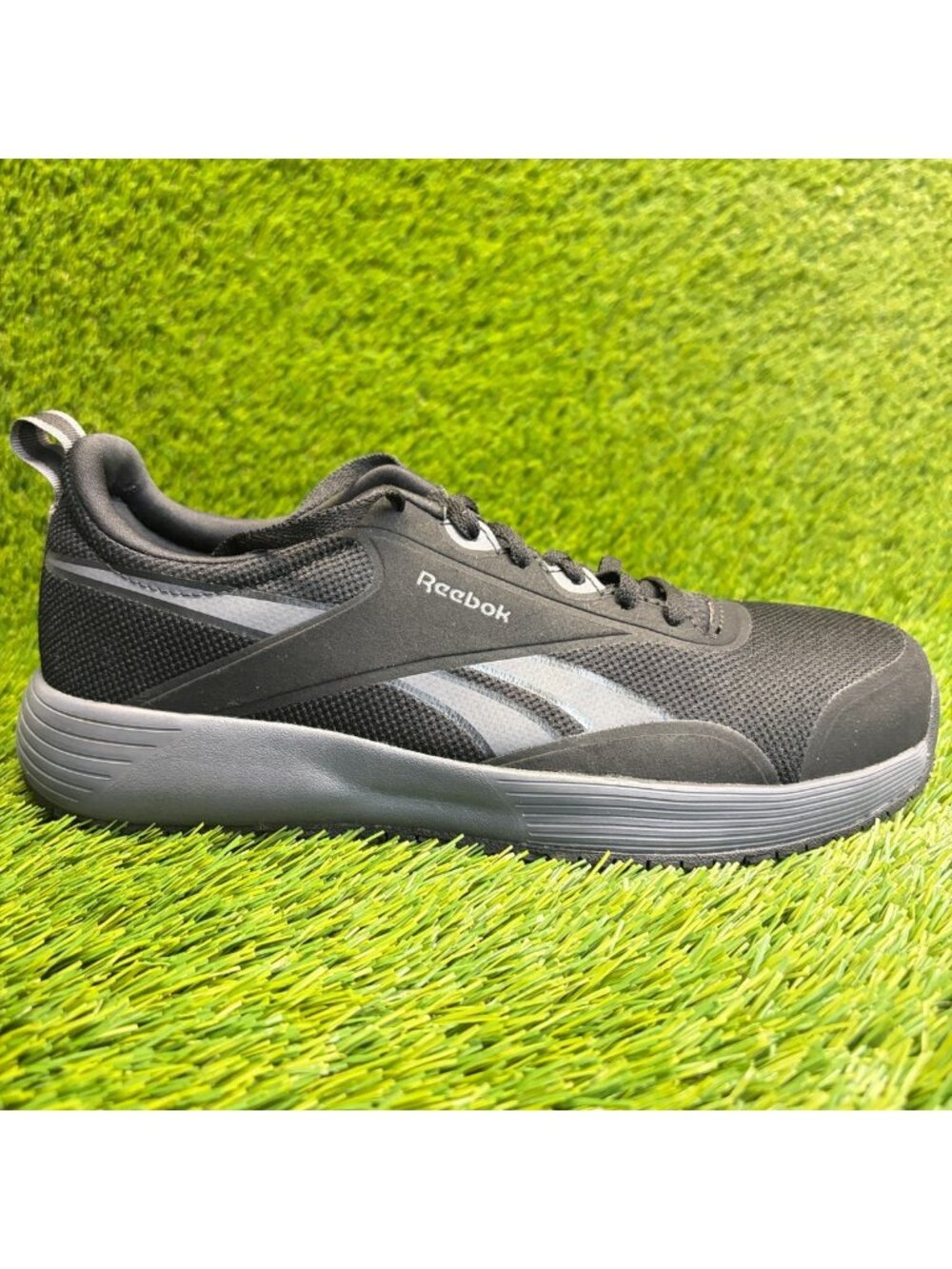 Reebok Lite Plus 4 Mens Size 6.5 Black Gray Composite Toe Safety Work Shoes